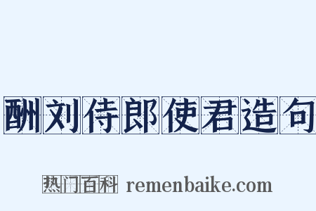 酬刘侍郎使君造句是什么意思的图片